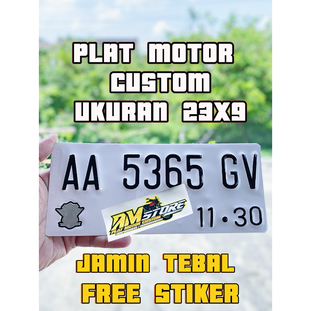Plat motor custom satu biji plat motor custom baut tanam plat motor custom warna putih plat motor cu