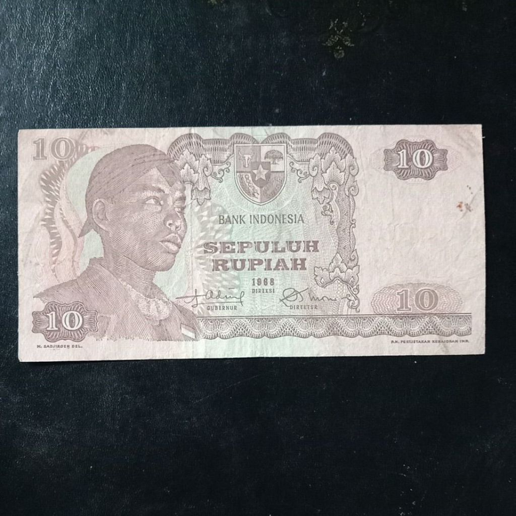 UANGKUNO 10 RUPIAH SUDIRMAN THN 1968