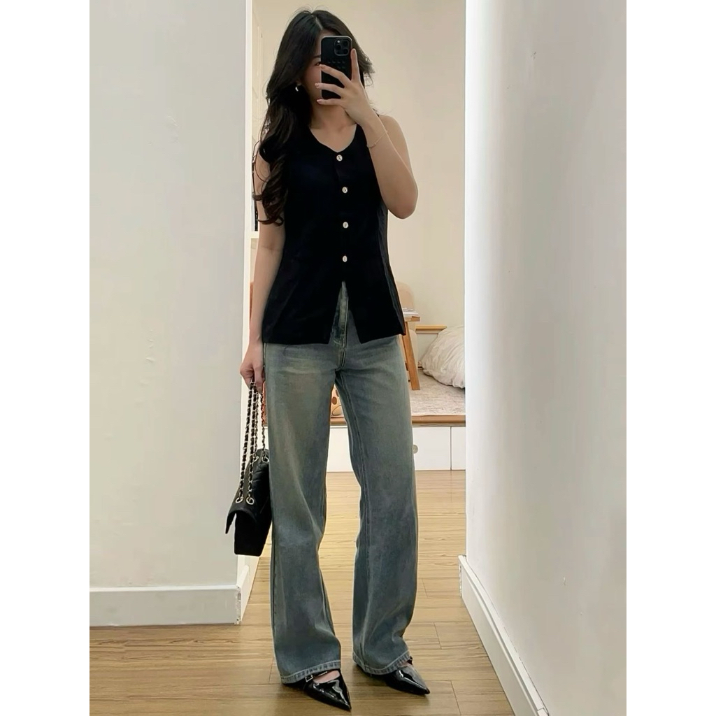 Vest kancing series/Vest pendek wanita