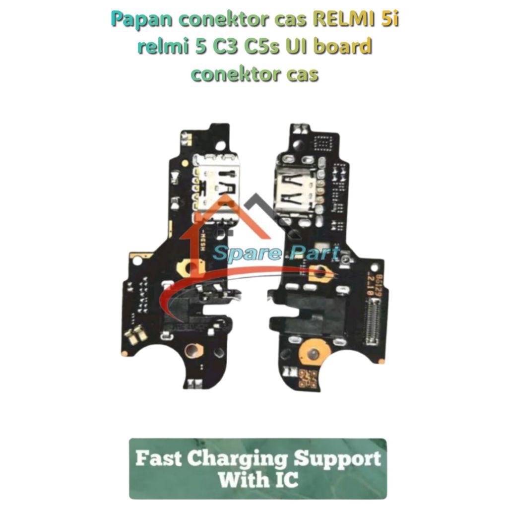 Papan conektor cas RELMI 5i relmi 5 C3 C5s UI board conektor cas