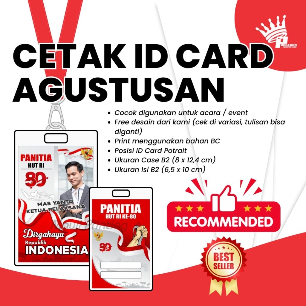 

ID CARD PANITIA AGUSTUSAN UKURAN B2
