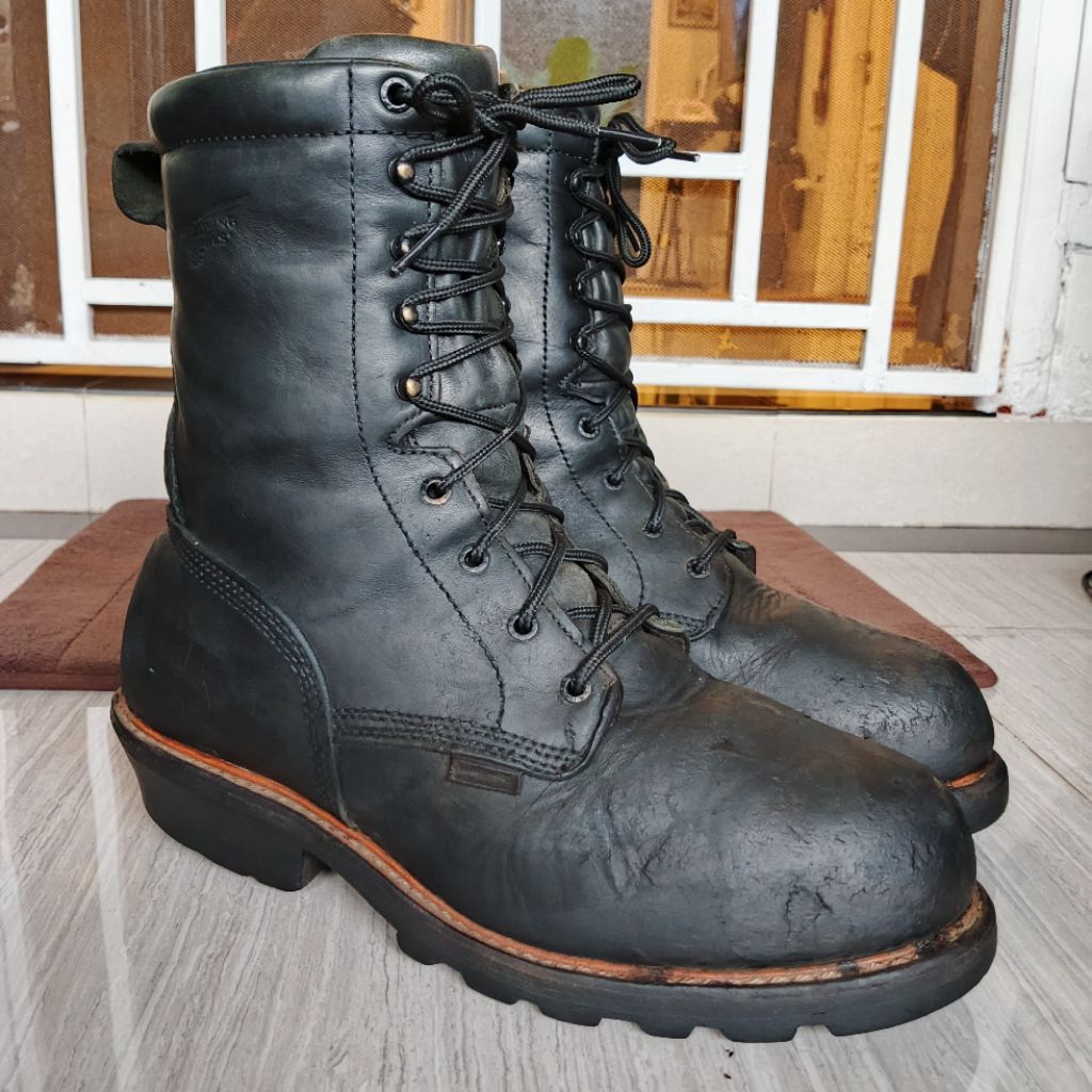 REDWING RED WING RW USA 4420 Logger Steel Toe Safety Boots Combat Military VIBRAM Sole Thinsulate Bo