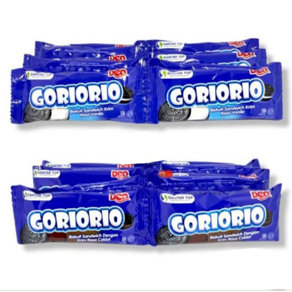

Goriorio sachet isi 20 bgks/Goriorio Biskuit Vanila - coklat Renceng lsi 20 x 10gr