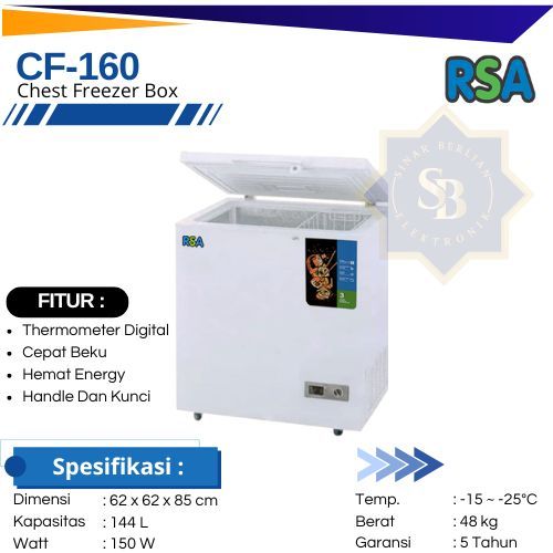 RSA Chest Freezer Box 144 Liter RSA CF-160