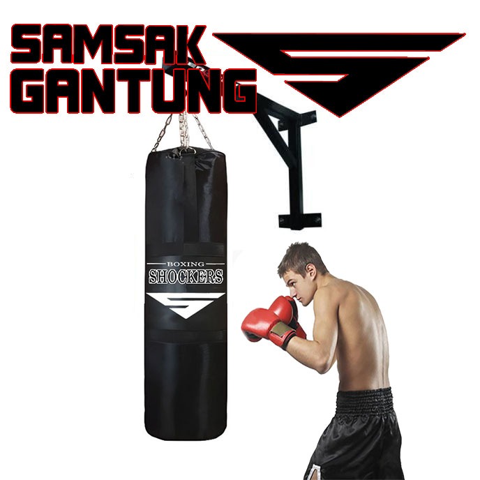 Samsak Tinju Gantung Shockers Boxing MMA 100cm Sandsack Bantalan Tinju Muaythai Sarung Samsak