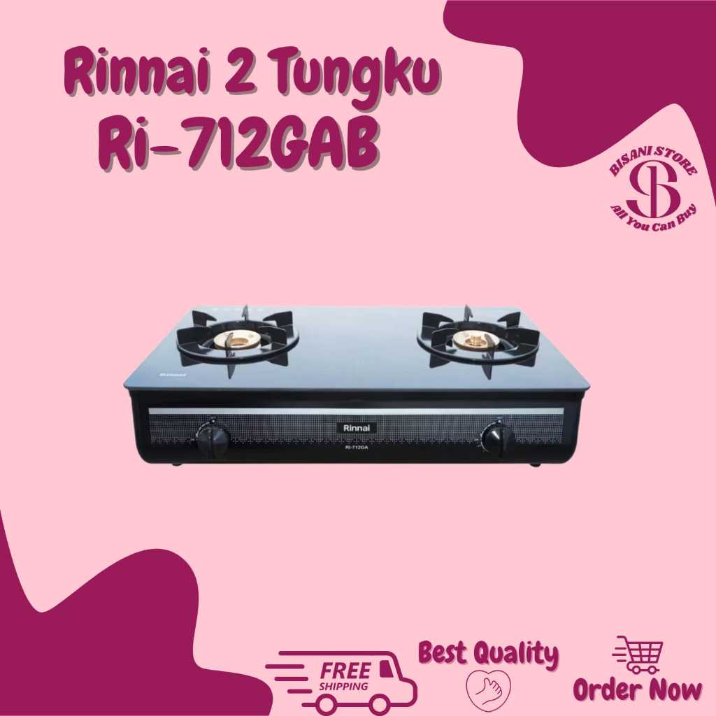 Rinnai Kompor Gas Kaca 2 Tungku Schott RI-712GAB