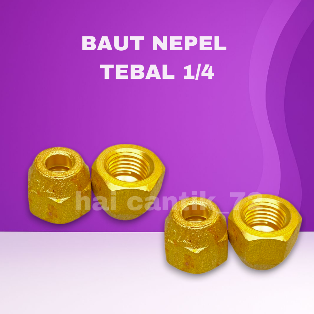 BAUT NEPEL 1/4 INCH KUNINGAN | SAMBUNGAN PIPA KOMPRESOR