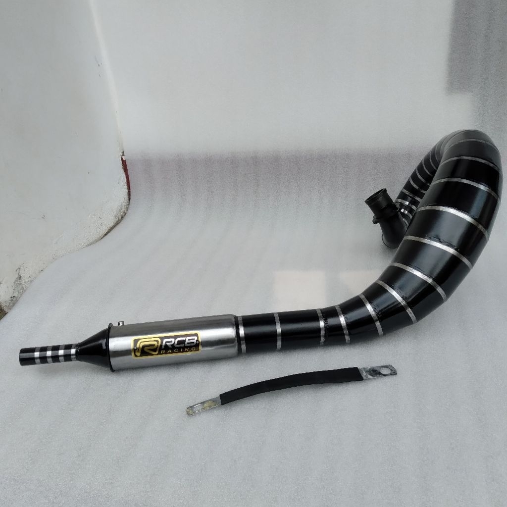 knalpot racing RX KING KOLONG UDANG black silver