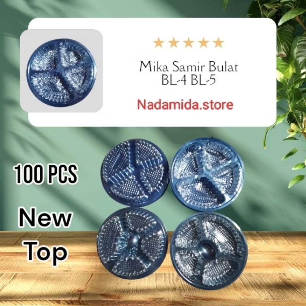 100 pcs mika Samir mika bulat sekat 4 dan sekat 5