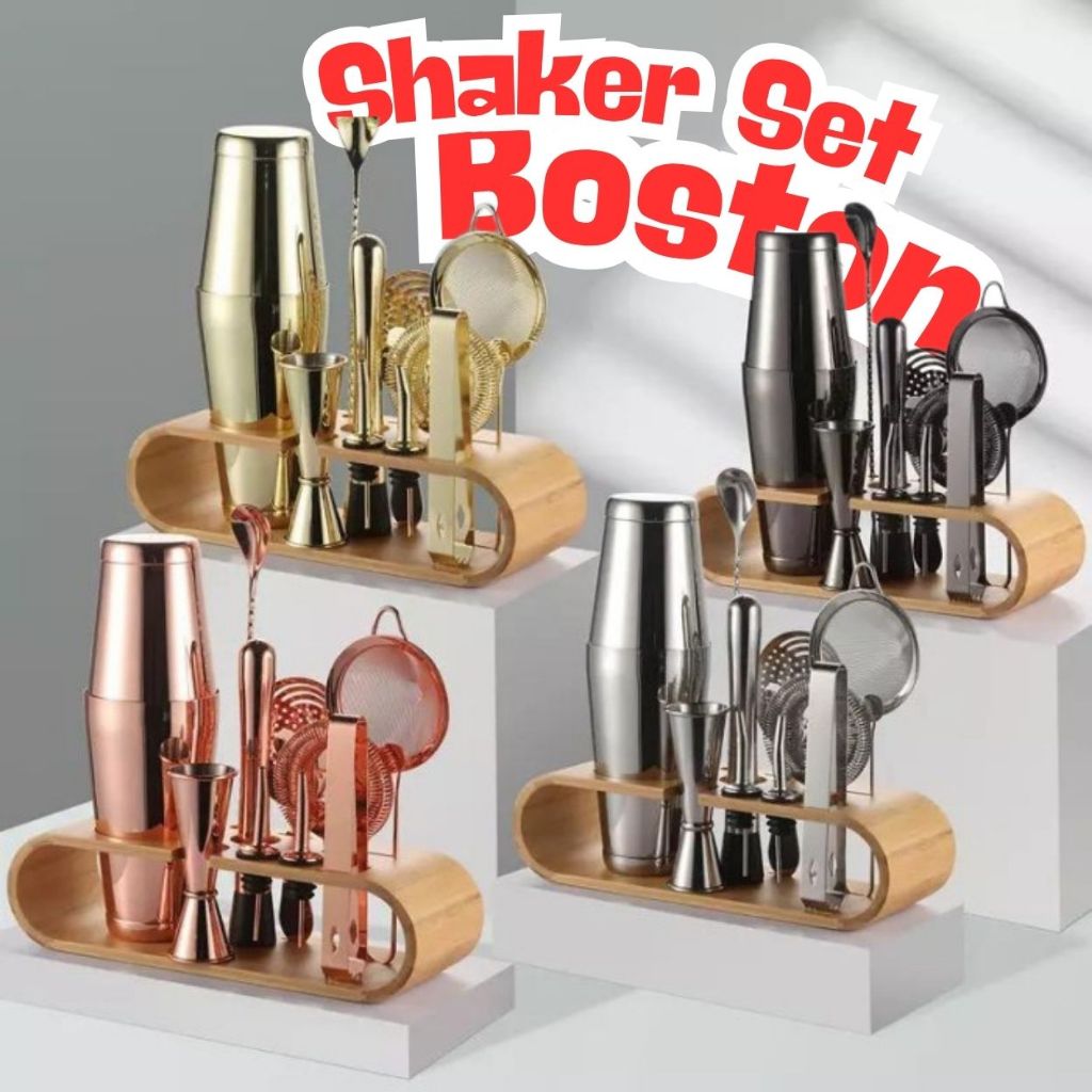 Boston shaker set 11pcs bartender tools/ Paket Shaker Boston Lengkap