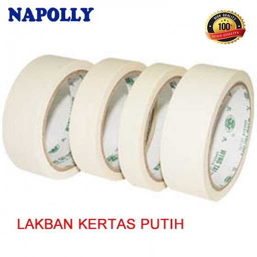 

masking tape / lakban kertas NAPOLLY TAPE 12mm x 15meter full Harga per 6 Roll