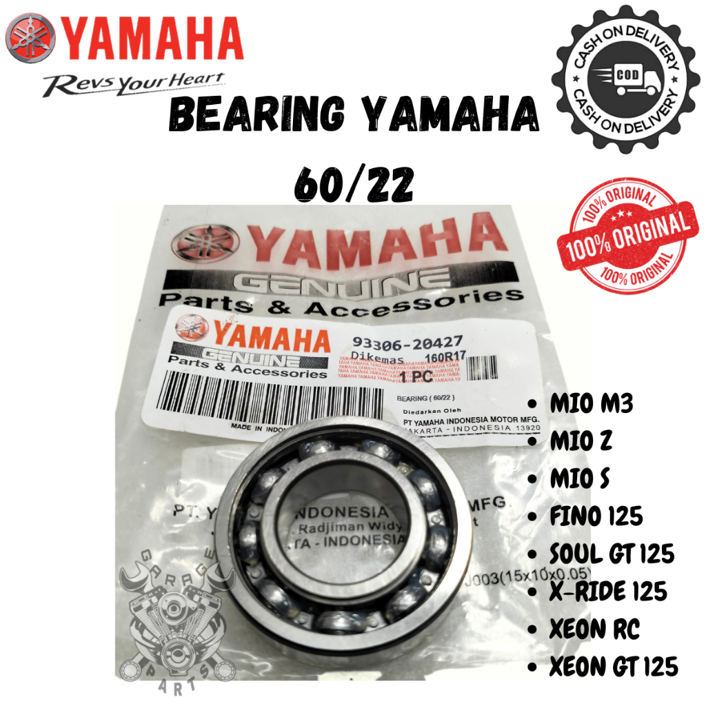 BEARING KRUK AS 6022 BERING AS RODA BELAKANG MIOM3 Z S FINO125 SOULGT 125 XRIDE 125 XEONRC GT ORIYGP