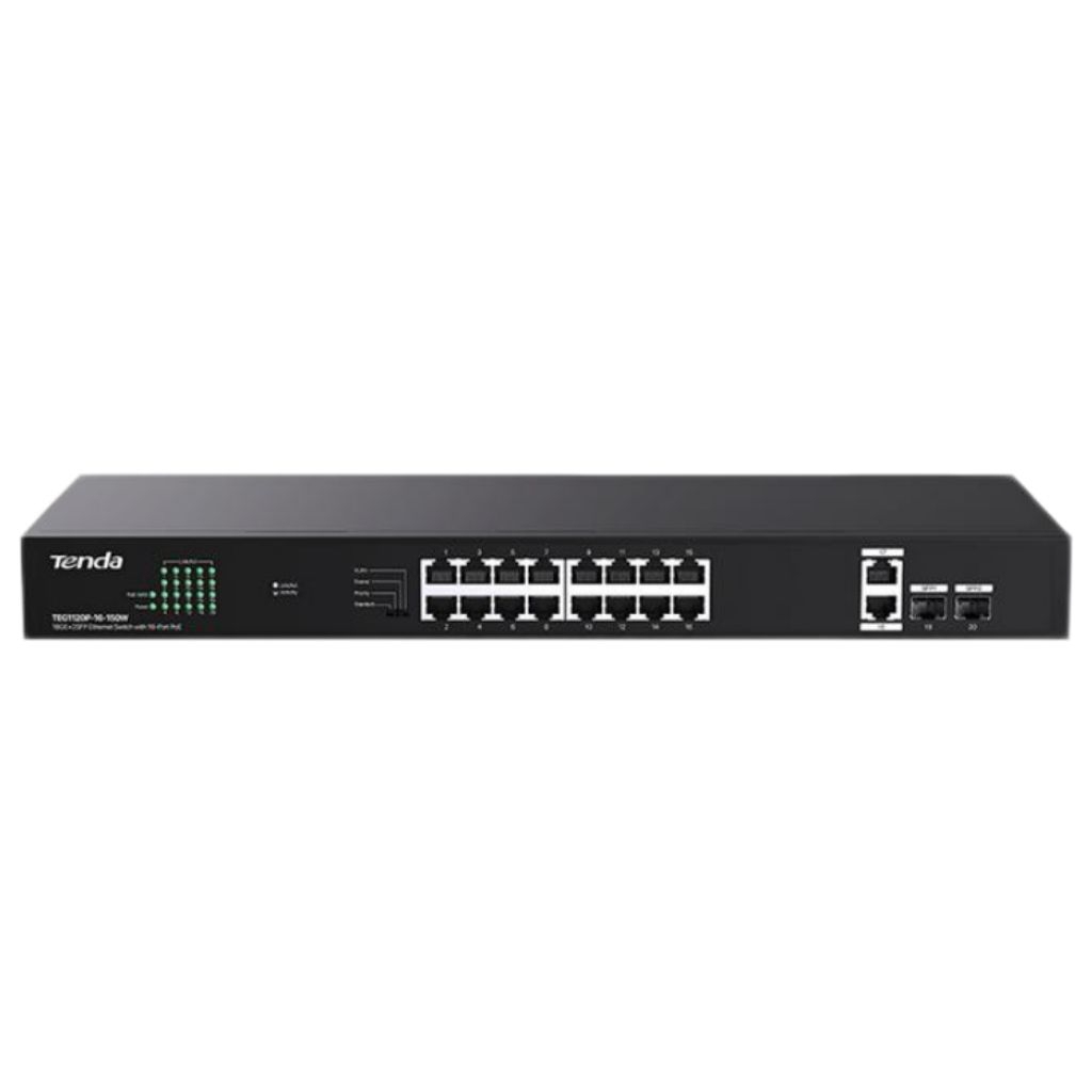Tenda TEG1120P-16-150W 20 Port PoE+ 150W SFP Gigabit Unmanaged Switch