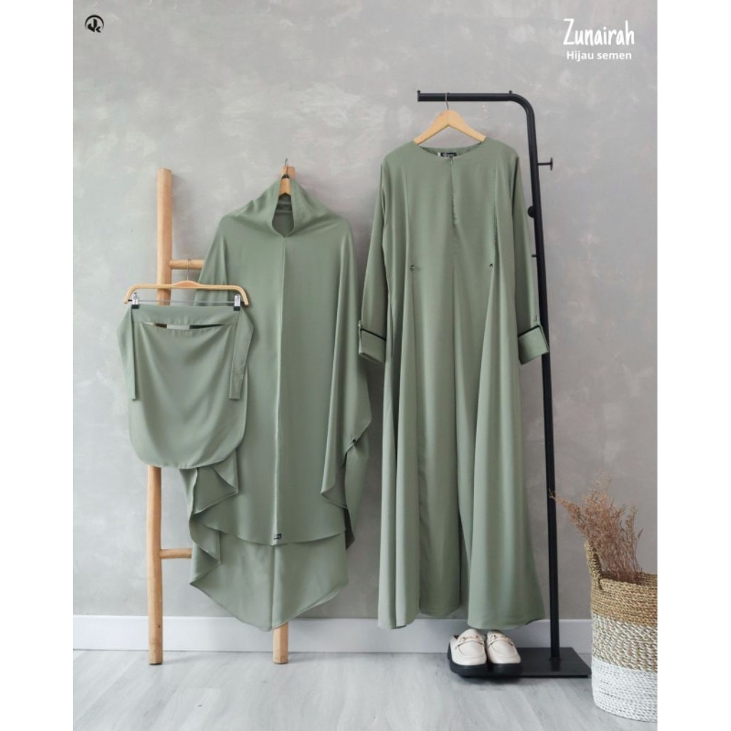 Unik [ Langsung Dikirim ] Uk Hijab Zunairah Series Marina Anti Uv Gamis Set Hijab Free Cadar . Set