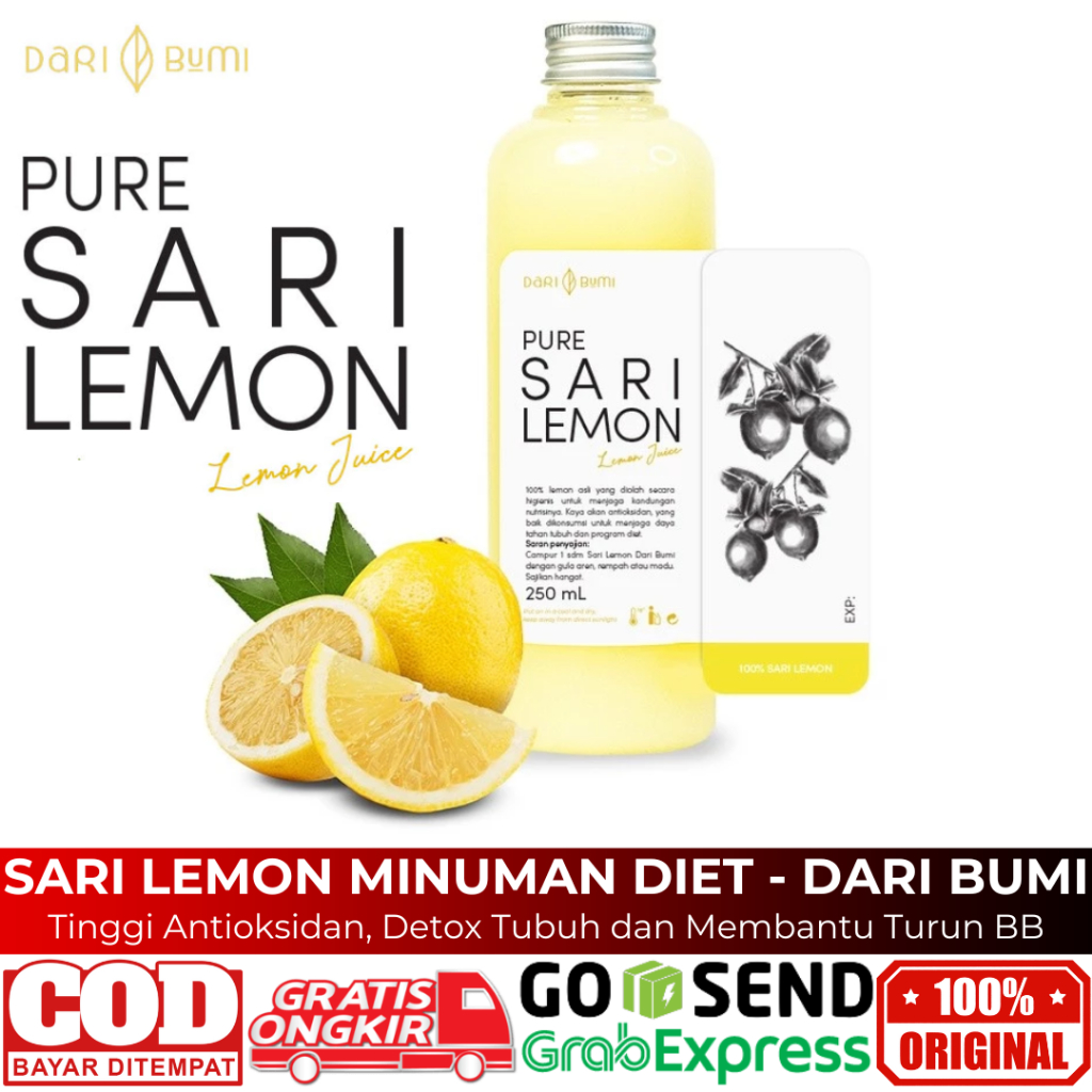 

Sari Lemon 250 Ml Minuman Diet Halal Premium Pure Penurun Berat Badan Alami Dari Bumi Original