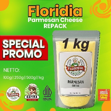 

Floridia Permesan Cheese 1 kg / Grated Parmesan / Parmesan Bubuk / Repack halal