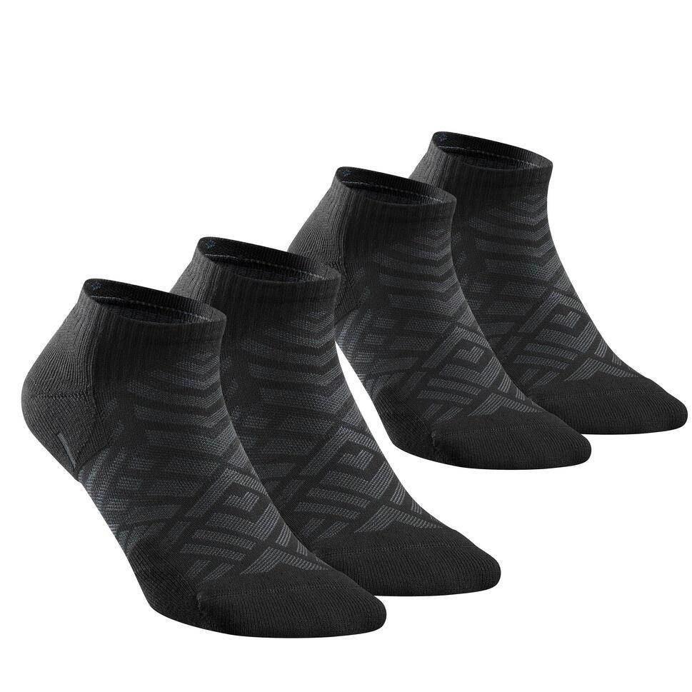 Decathlon QUECHUA Kaos Kaki Pendek Mendaki Hike 100 - 2 Pasang - Hitam Kaos Kaki  Hike 100 Low - 2Pc