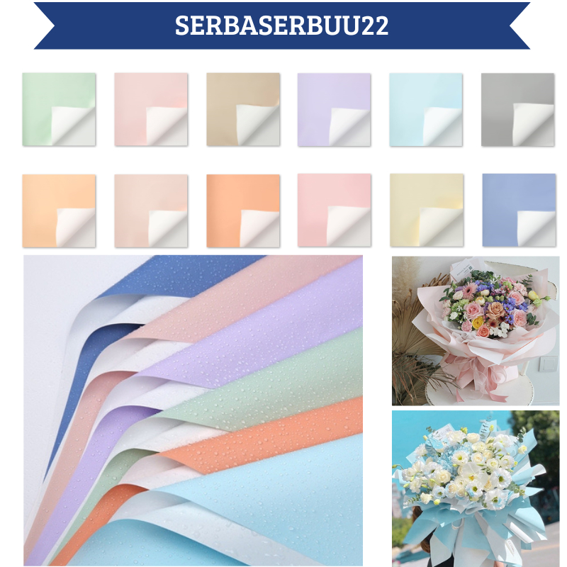 

Kertas Buket Bunga Bi Color White Flower Wrapping Waterproof Cellophane KB074 SS22