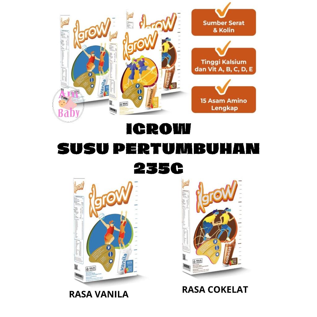 

IGROW 235G SUSU PERTUMBUHAN REMAJA 1 BOX ISI 5/ PERTUMBUHAN ANAK/ PENINGGI BADAN