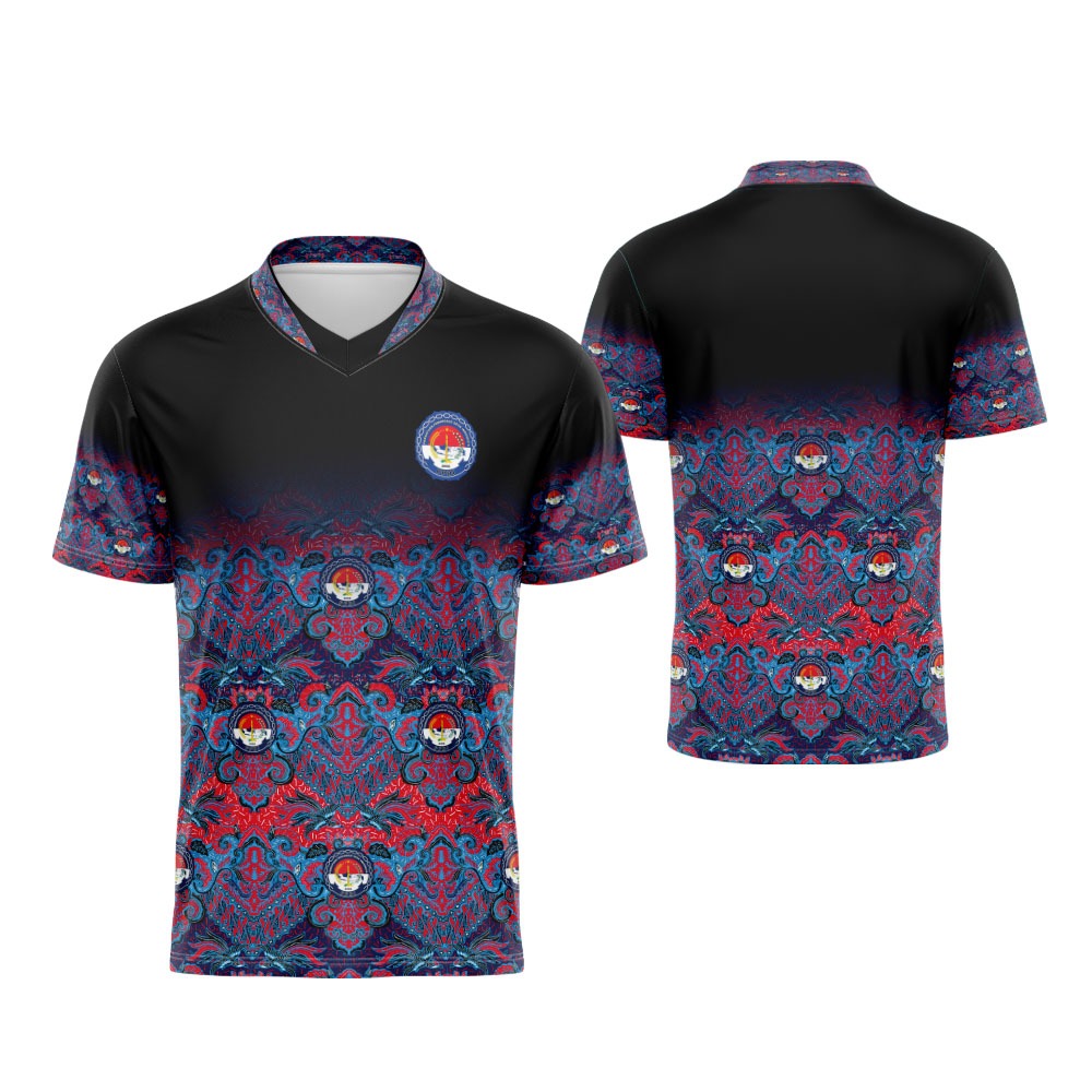 Baju Kaos Pria Lengan Pendek Kerah V-Neck Batik PPDI Printing