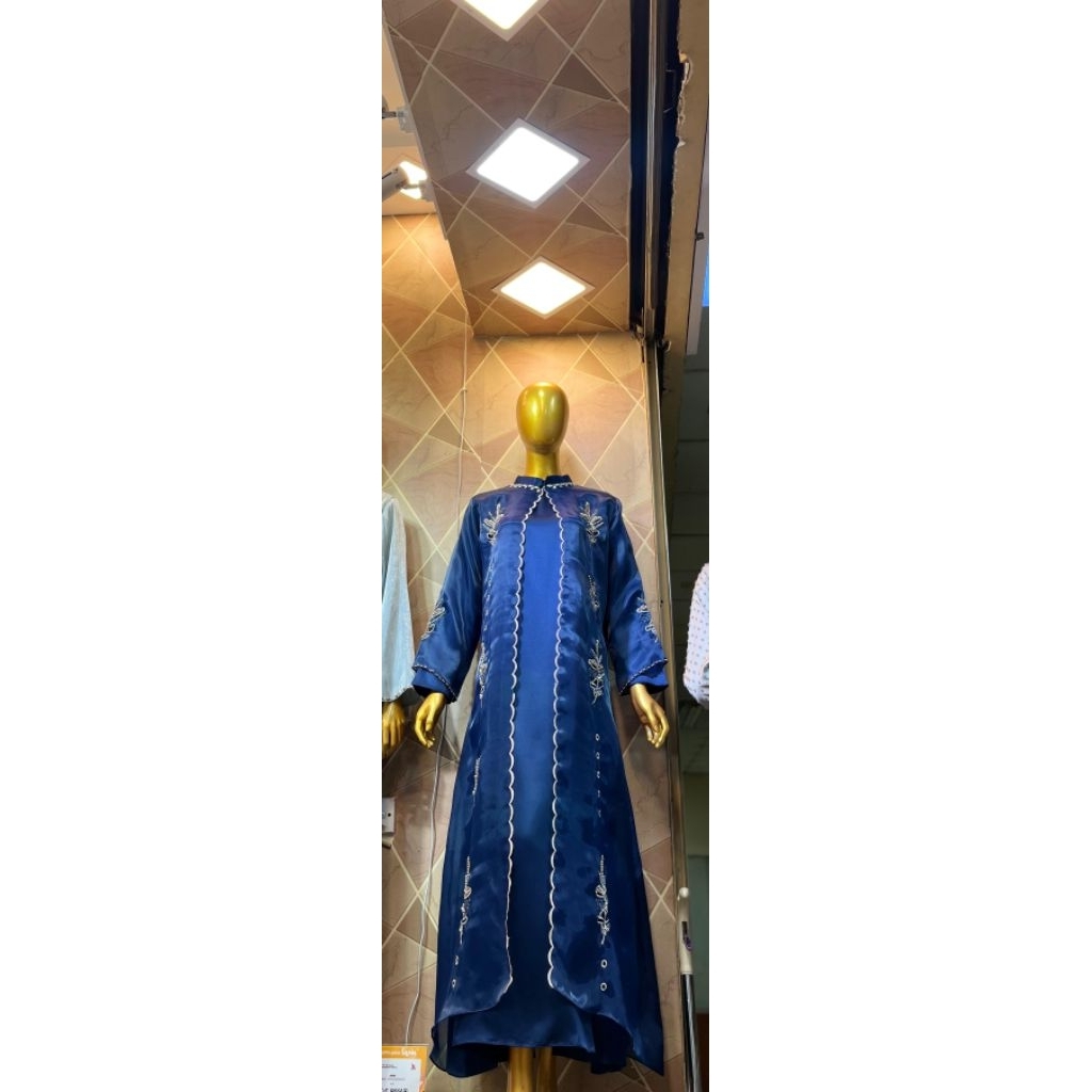 Outer virly Dres organza set iner gamis