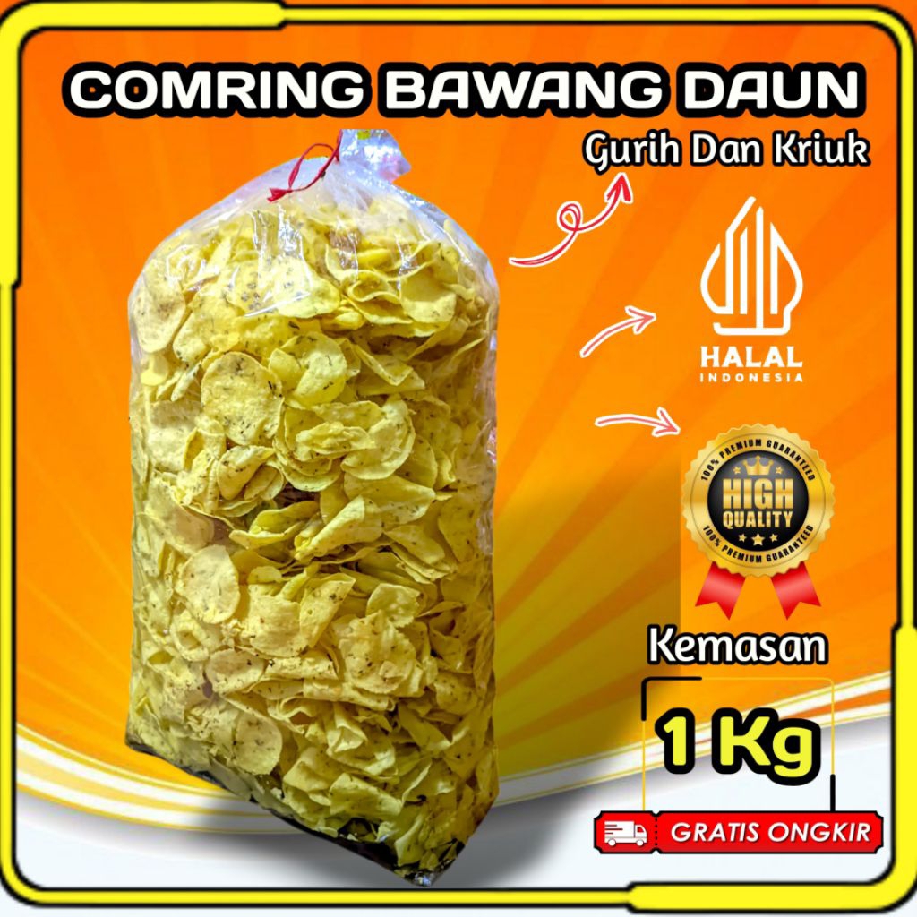 

Kecimpring Singkong Bawang Daun Viral / Comring 1 Kg / Gemblong Khas Ciamis Best seller Termurah
