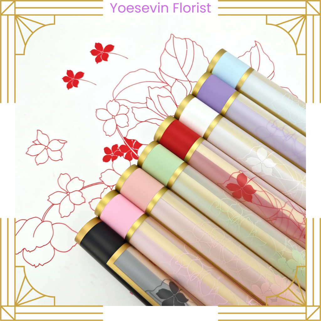 

KB6270 Kertas Bunga List Gold Flower Wrapping Cellophane Paper Untuk Buket Bucket Bunga Florist