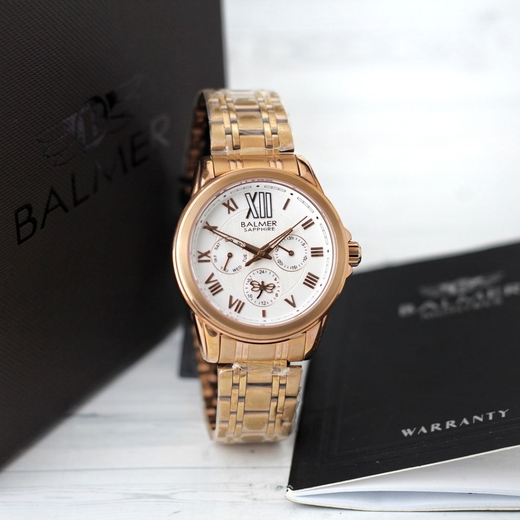 BALMER 7976 jam tangan wanita kaca sapphire all stainless steel water resistant