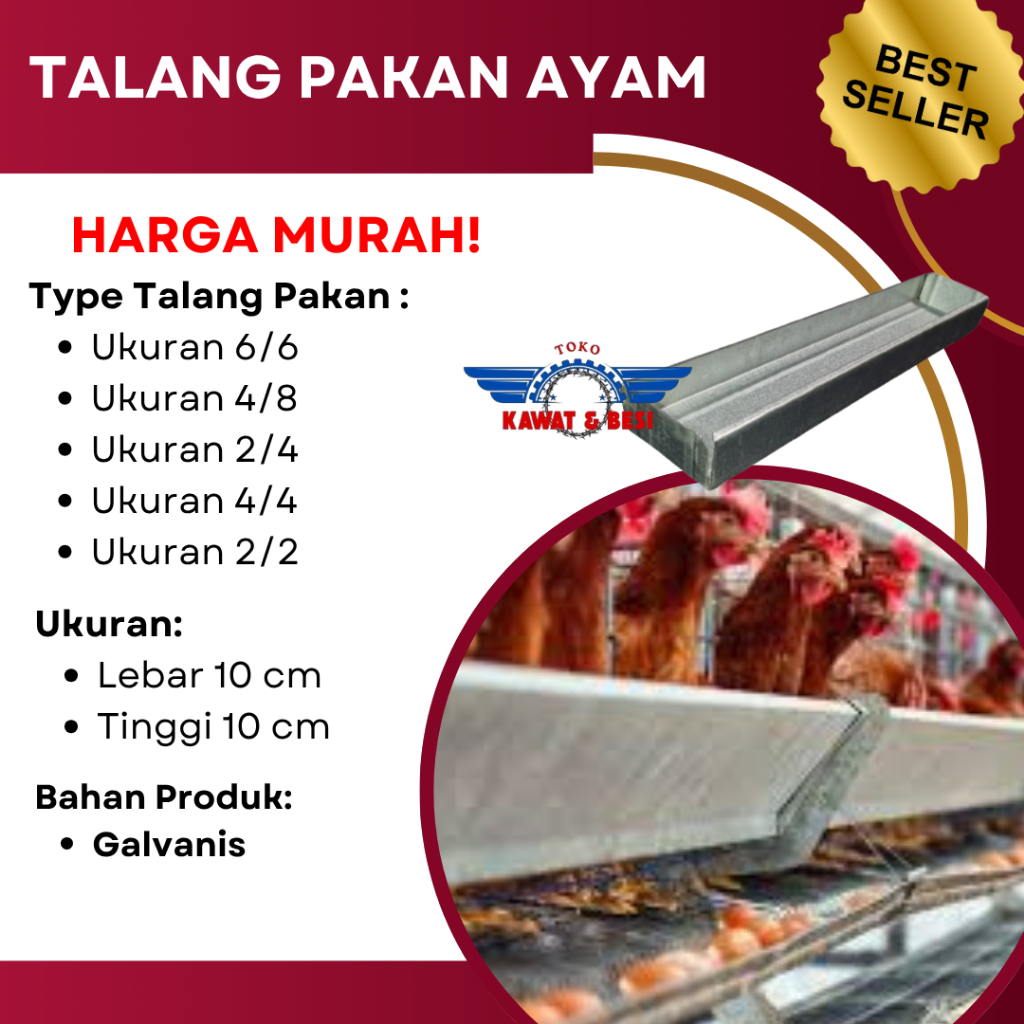 Talang Pakan Ayam/Tempat Makan Peternakan Ayam Petelur