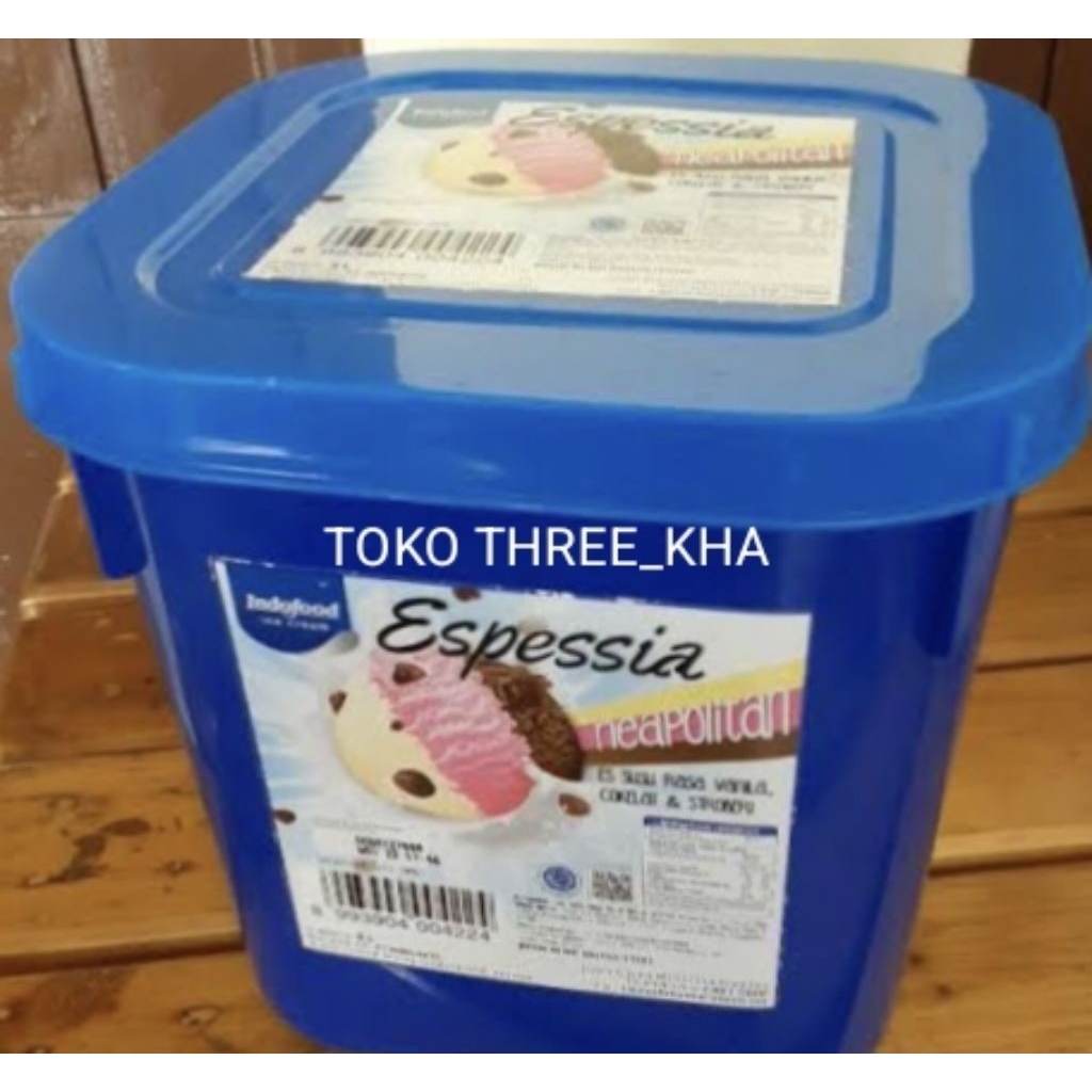 

READY ES KRIM INDOFOOD ESPESSIA NEAPOLITAN COCOCHIP EMBERAN 8 LITER ES CREAM