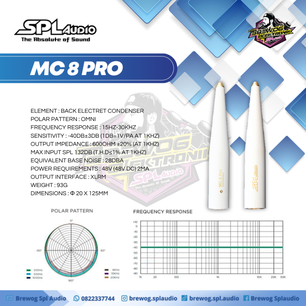 MIC RTA SPL MC8PRO ORIGINAL BREWOG SPL AUDIO