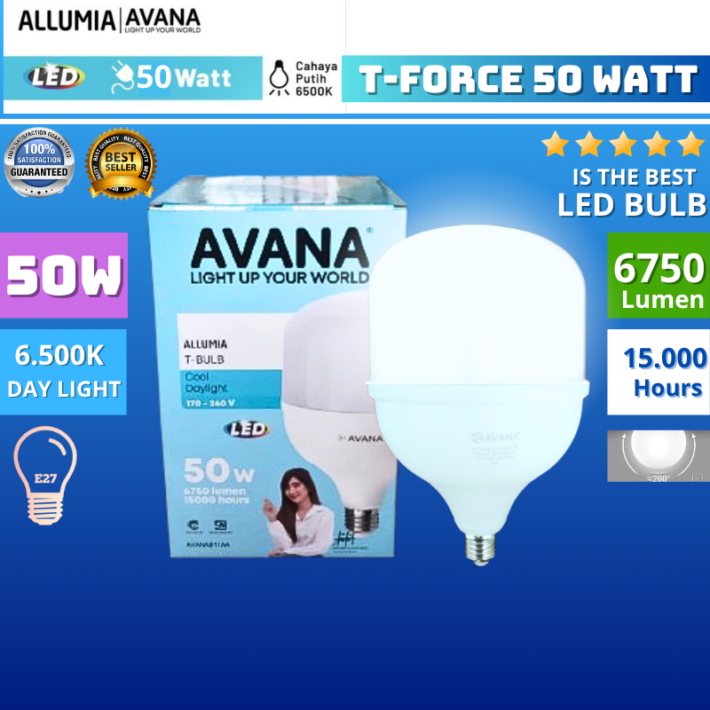 Avana T-Bulb 50 Watt LED Capsule Light Bulb - Lampu 50 Watt Super Terang