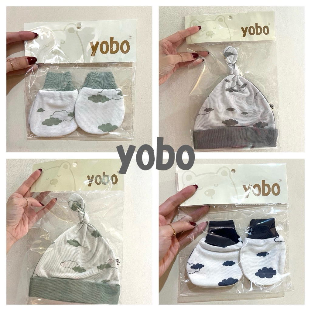 YOBO Cloud Baby Accessories | TOPI SARUNG TANGAN KAKI BAYI STK Cloud