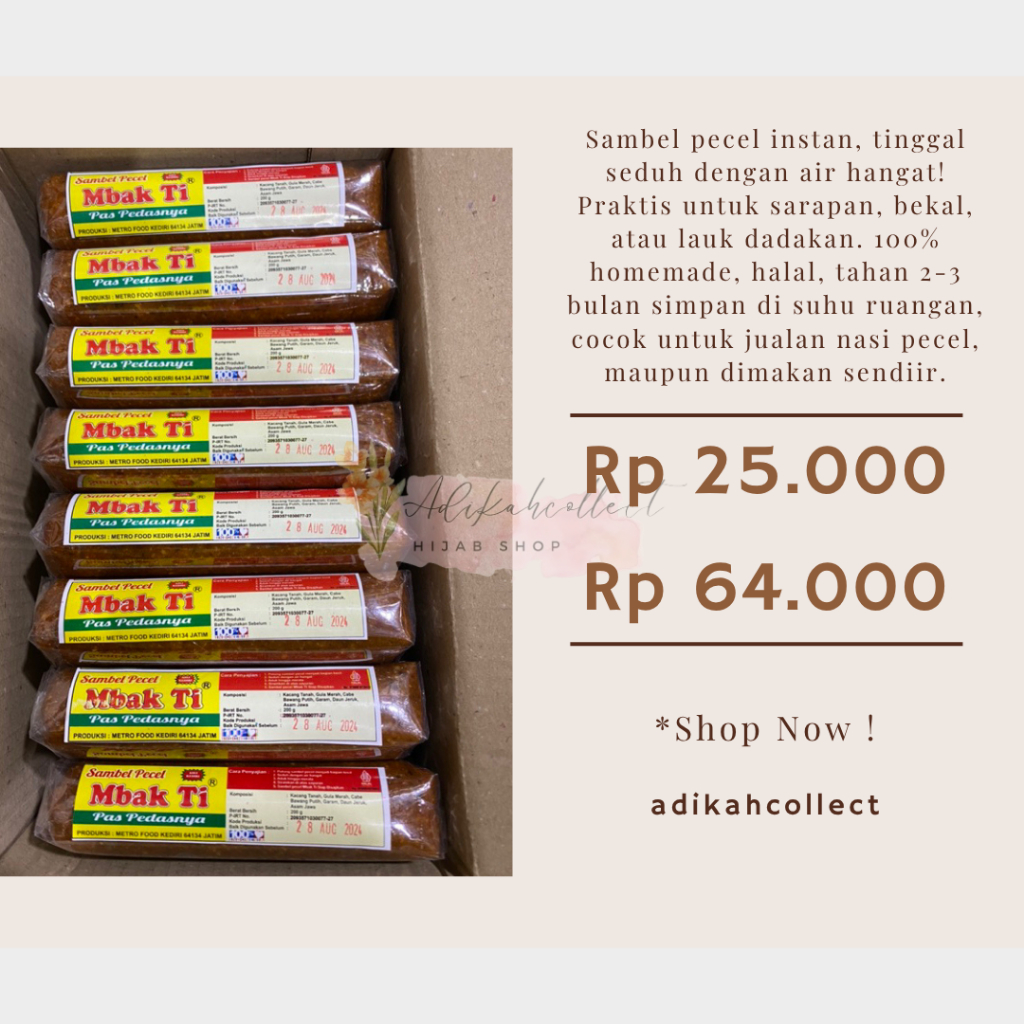 

Sambel Pecel Khas Kediri Sambel Pecel Mbak Ti 200gr dan 700gr Asli Homemade 100% Halal