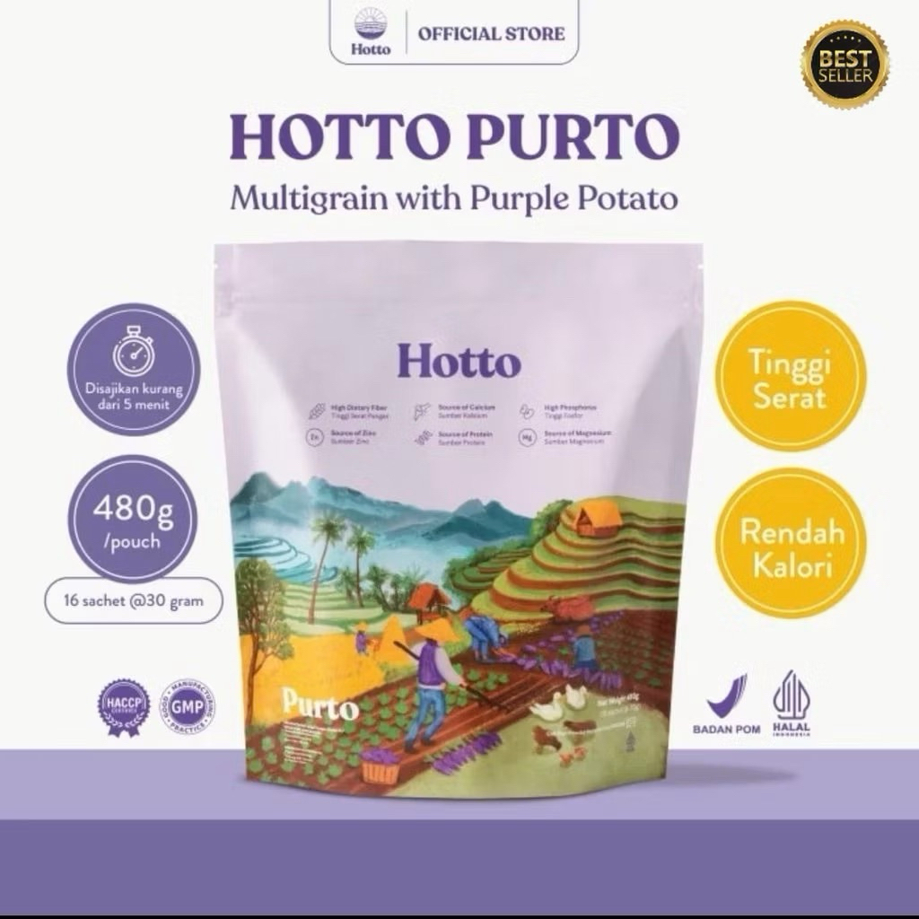 

PROMO!!! Hotto Purto Multigrain 1 Pouch (16 sachet) - Oat swedia - Makanan instan sehat diet - Sereal sarapan - best seller - Hotto tangerang tangsel