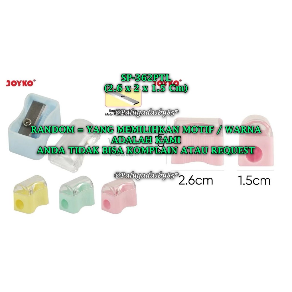 

(1 Biji) GROSIR Rautan Tabung JOYKO SP-362PTL RANDOM / Serutan Sharpener Joyko SP-362PTL (1 Biji)