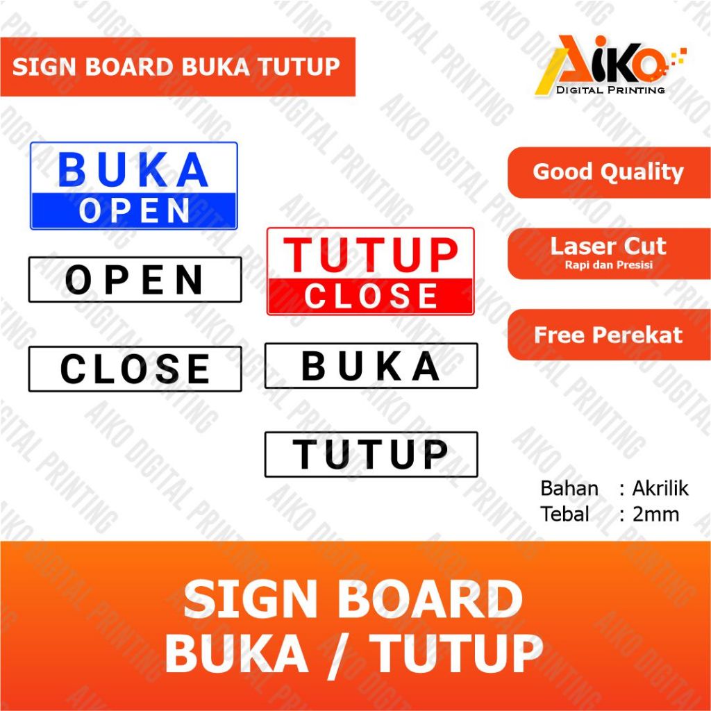 

SIGN BOARD BUKA TUTUP AKRILIK | AKRILIK OPEN CLOSE TOKO | PLAKAT BUKA TUTUP