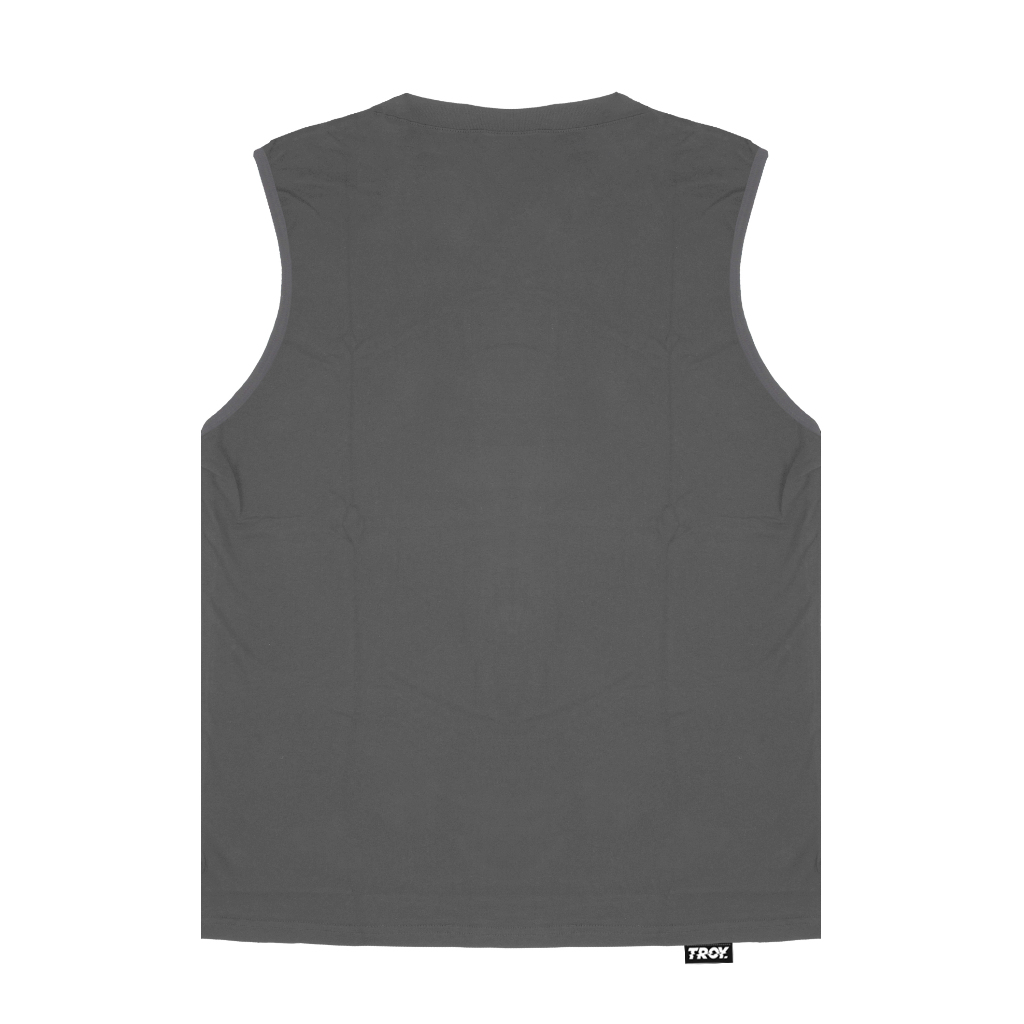 Troy Company Singlet Sleeveless Tshirt Dark Grey Heart Rate - Kaos Tanpa Lengan Abu Gelap TS 3171
