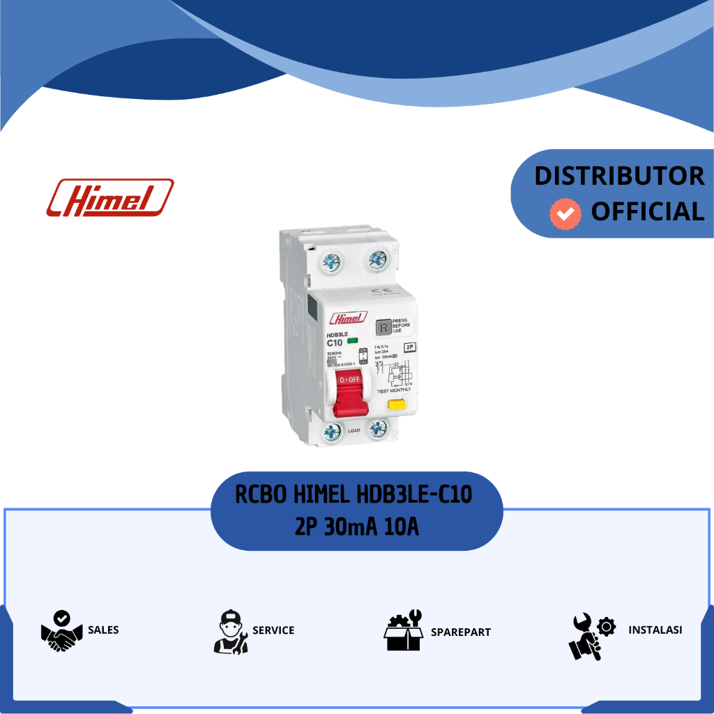 RCBO HIMEL HDB3LE-C10 2P 30mA 10A