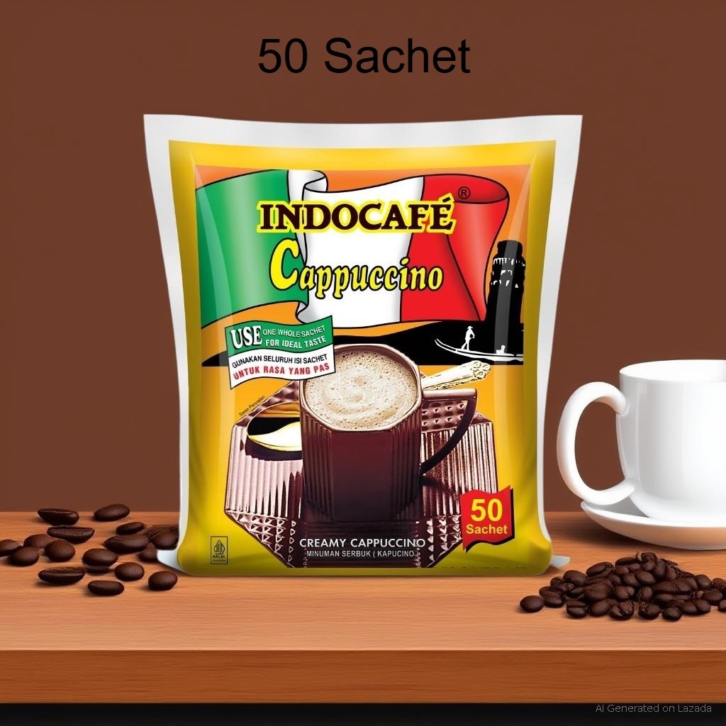 

INDOCAFE Cappucino Bag ( 50pcs x 25gr) capucino kopi capucino instant