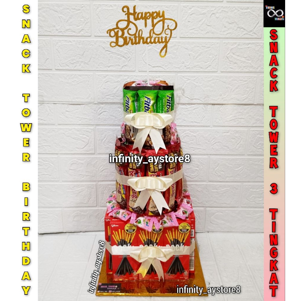 

SNACK TOWER BIRTHDAY / KUE ULTAH TERBARU / HADIAH WISUDA / HADIAH LOMBA / HADIAH KHITANAN