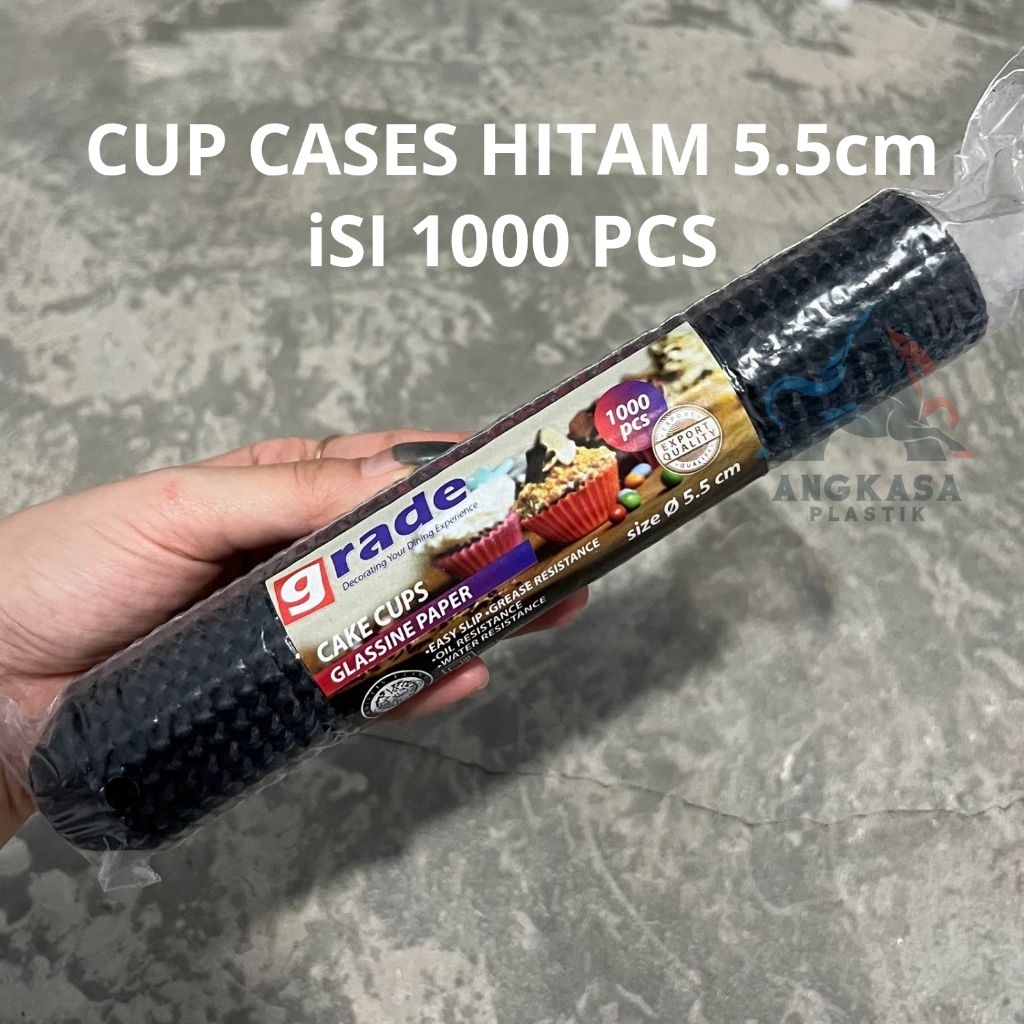 (isi 1000 pcs) Cup Cake Cases Hitam 5.5cm / cake cases nastar / cake cases black 5.5cm / cake cases 