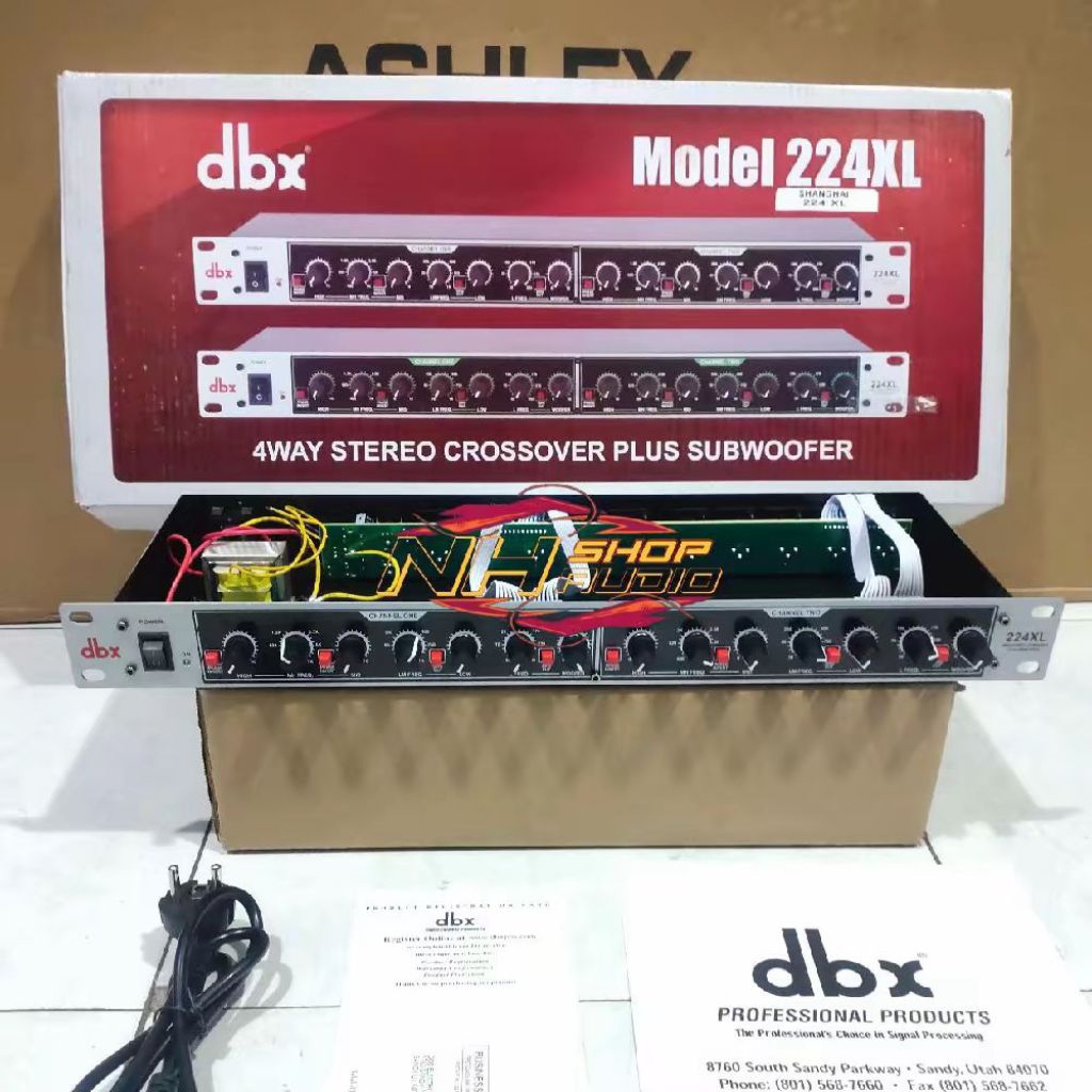 Crossover DBX 224XL MACRO Cross Aktif DBX 224 XL komponen macro 4 Way Double Subwoofer Warna Hitam G