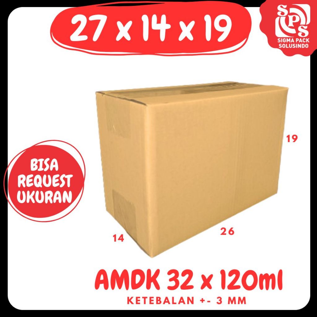 

Kardus AMDK 27x14x19 Siplah isi 32 @120ml Kardus Packing Minuman/Polos/box Minuman Siplah Zigma Shop