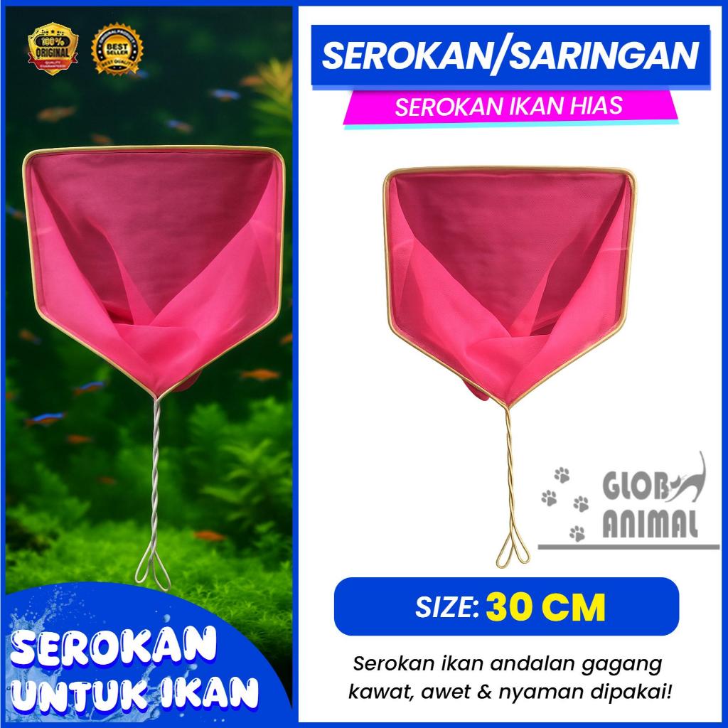 SEROKAN IKAN UKURAN 30 CM saringan ikan serok seser ikan cupang serokan gagang kawat 30cm