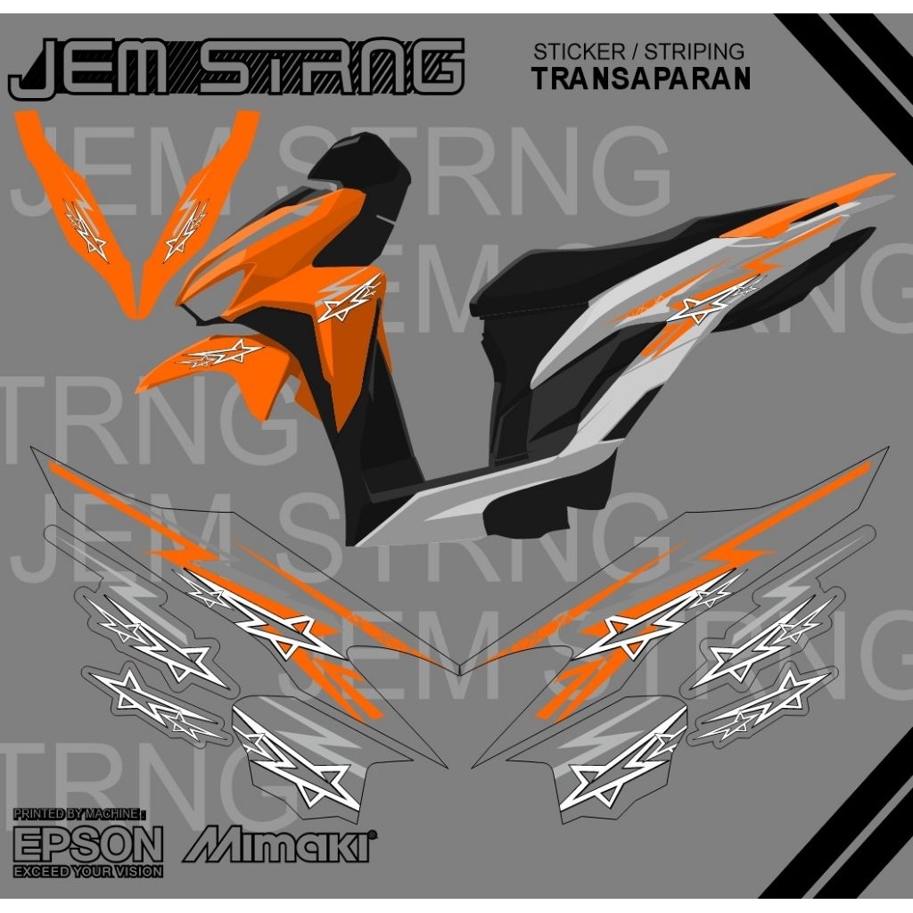 STRIPING TRANSPARAN VARIO NEW 125 150 VARIO 2018 2021 DESAIN STAR CUSTOM