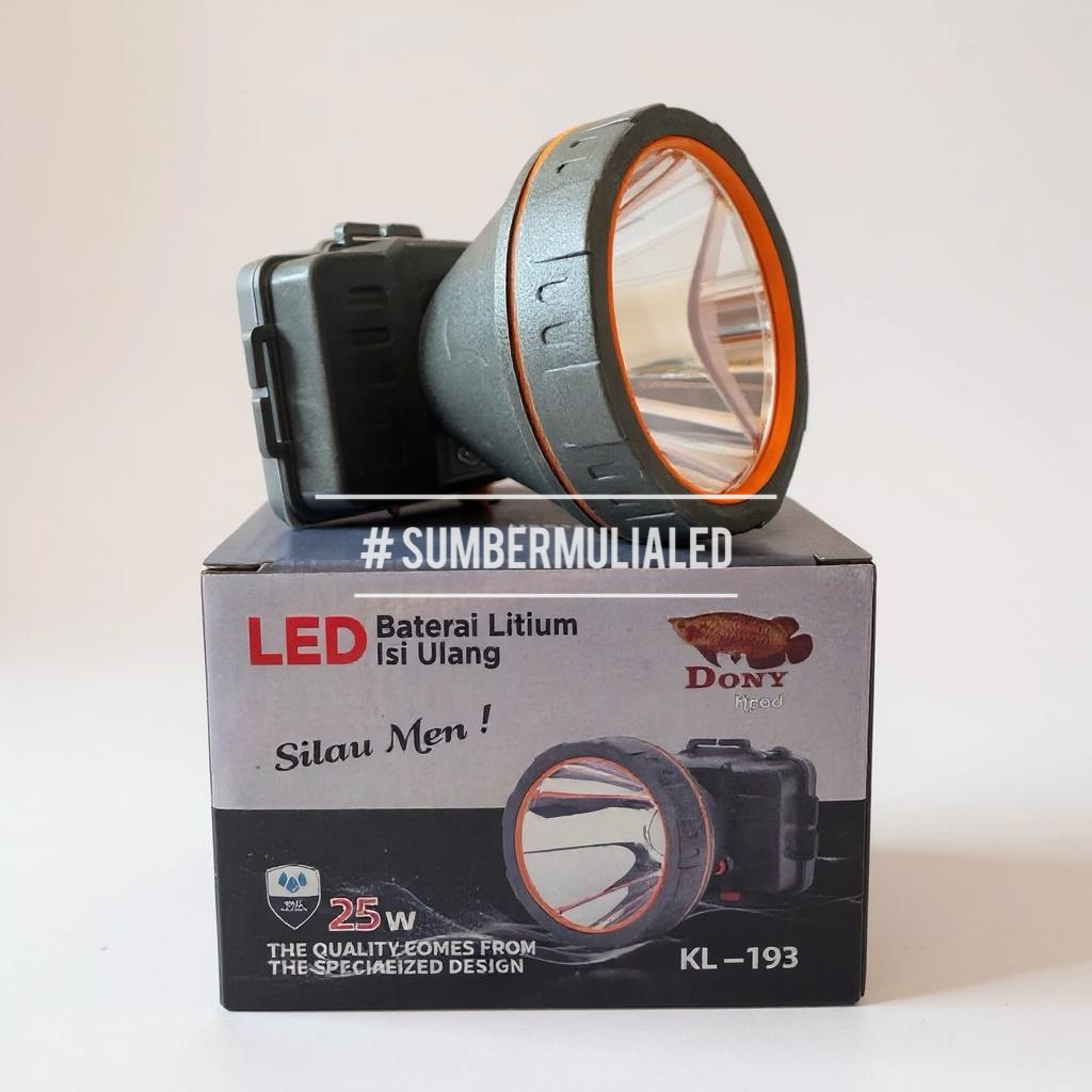Senter Kepala Dony KL-193 KL 193 Silau Men 15W UPGRADE JADI 25W ORIGINAL GROSIR Baterai Battery Bisa