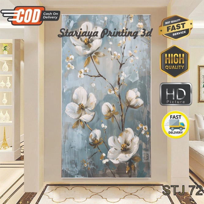 CETAK Wallpaper Stiker Bunga 3d, Wallpaper Dinding Bunga Mawar Terlaris, Wallpaper 3d murah