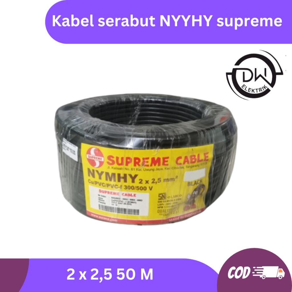 SUPREME Kabel Serabut NYYHY 2 x 2.5 x 50 meter