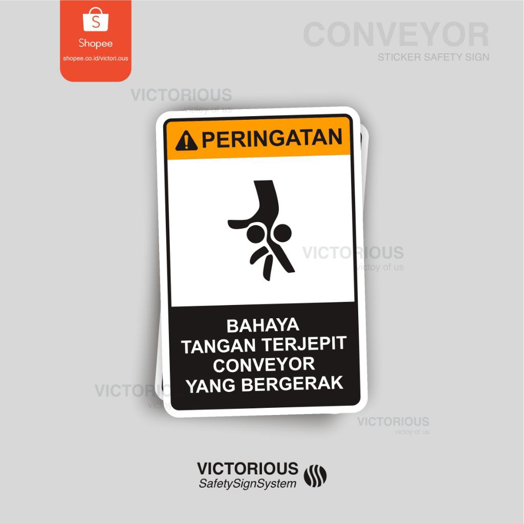 

Sticker Safety Sign K3 Bahaya Tangan Terjepit Conveyor Yang Bergerak